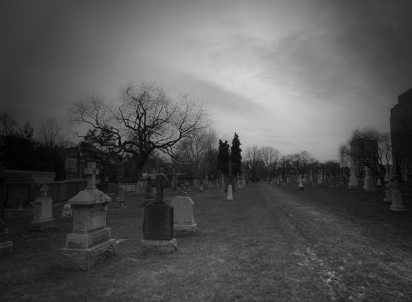 dark, cold, cemetery